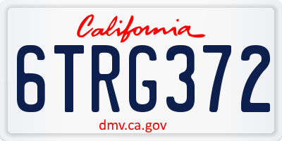 CA license plate 6TRG372