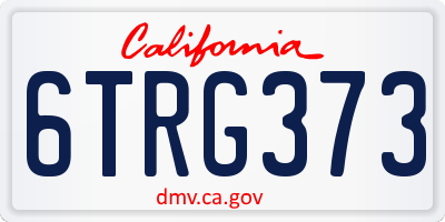 CA license plate 6TRG373