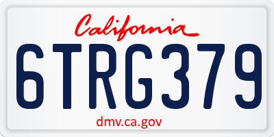 CA license plate 6TRG379