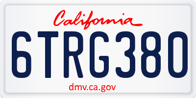 CA license plate 6TRG380