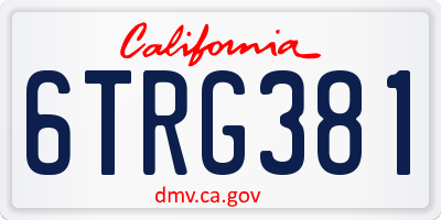 CA license plate 6TRG381
