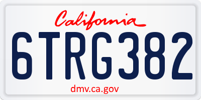 CA license plate 6TRG382