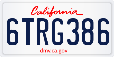 CA license plate 6TRG386