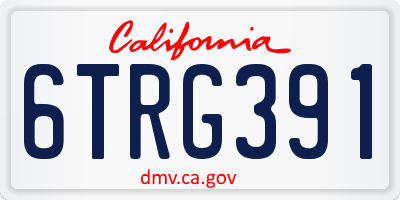 CA license plate 6TRG391