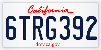 CA license plate 6TRG392