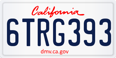 CA license plate 6TRG393