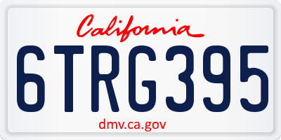 CA license plate 6TRG395