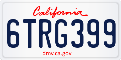 CA license plate 6TRG399