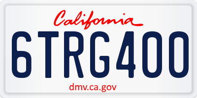 CA license plate 6TRG400