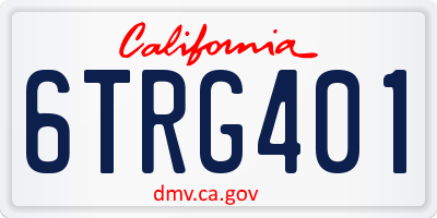 CA license plate 6TRG401