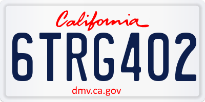 CA license plate 6TRG402