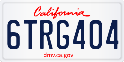 CA license plate 6TRG404