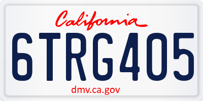 CA license plate 6TRG405