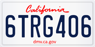 CA license plate 6TRG406