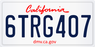 CA license plate 6TRG407