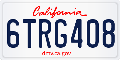 CA license plate 6TRG408