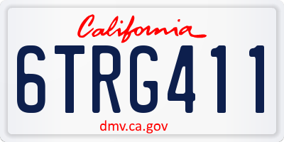 CA license plate 6TRG411