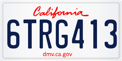 CA license plate 6TRG413