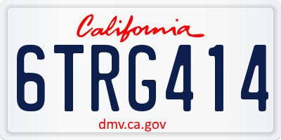 CA license plate 6TRG414
