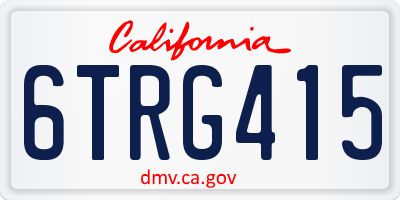 CA license plate 6TRG415