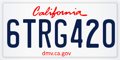 CA license plate 6TRG420