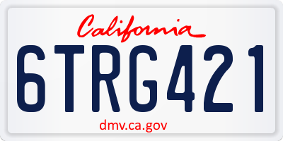 CA license plate 6TRG421