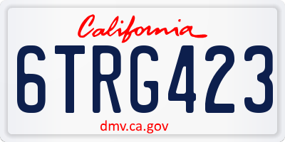 CA license plate 6TRG423