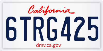 CA license plate 6TRG425
