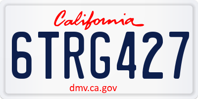 CA license plate 6TRG427