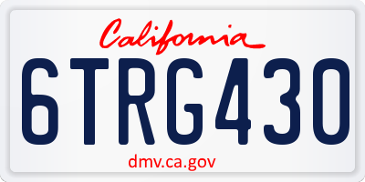 CA license plate 6TRG430