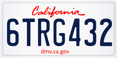 CA license plate 6TRG432