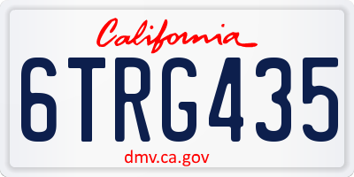 CA license plate 6TRG435
