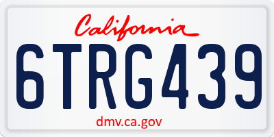 CA license plate 6TRG439