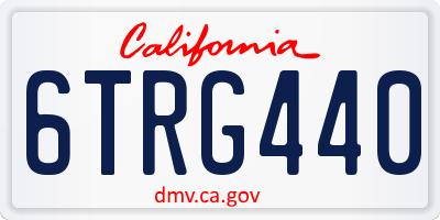 CA license plate 6TRG440