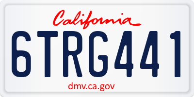 CA license plate 6TRG441