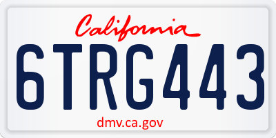 CA license plate 6TRG443