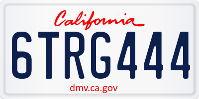 CA license plate 6TRG444