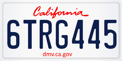 CA license plate 6TRG445