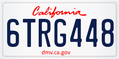 CA license plate 6TRG448