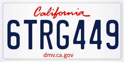 CA license plate 6TRG449