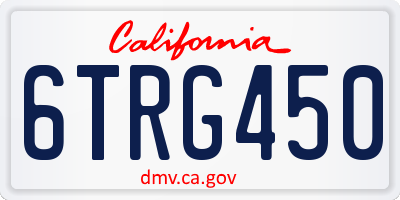 CA license plate 6TRG450