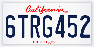 CA license plate 6TRG452