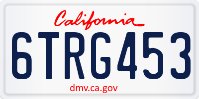 CA license plate 6TRG453