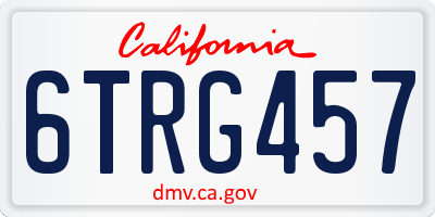 CA license plate 6TRG457