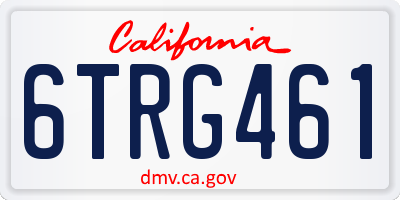 CA license plate 6TRG461