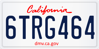 CA license plate 6TRG464