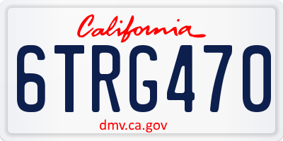 CA license plate 6TRG470