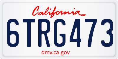 CA license plate 6TRG473
