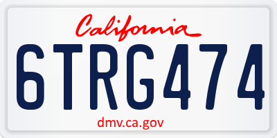 CA license plate 6TRG474