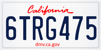 CA license plate 6TRG475